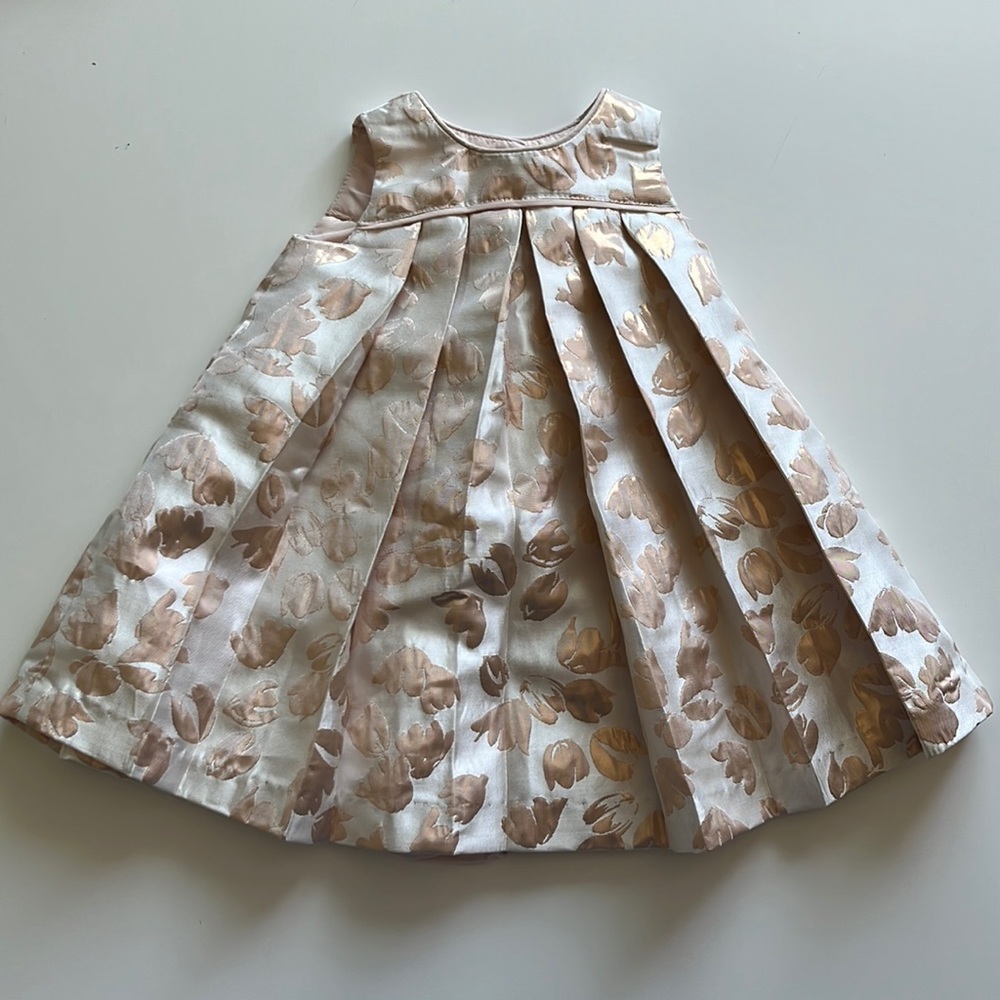 Catherine Malandrino Baby Girl Rose Gold Dress, 0-3 mos.
